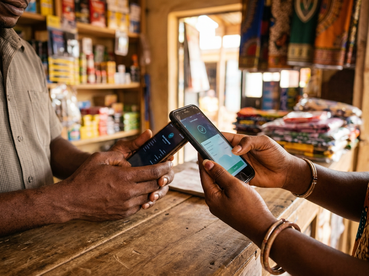 Paiement Mobile Money entre une cliente et un marchand